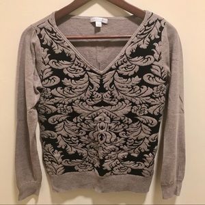 NY&CO DAMASK PRINT SWEATER